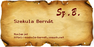 Szekula Bernát névjegykártya